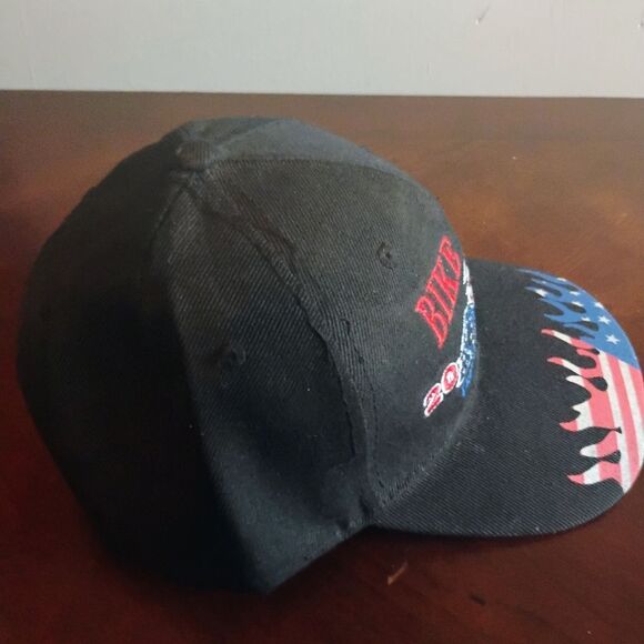 Black Bike Week Cap with American Flag Design - Picture 5 of 6
